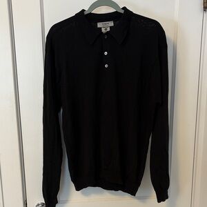 Tagio Italian men’s long sleeve wool polo sweater Black Men's shirt XL designer